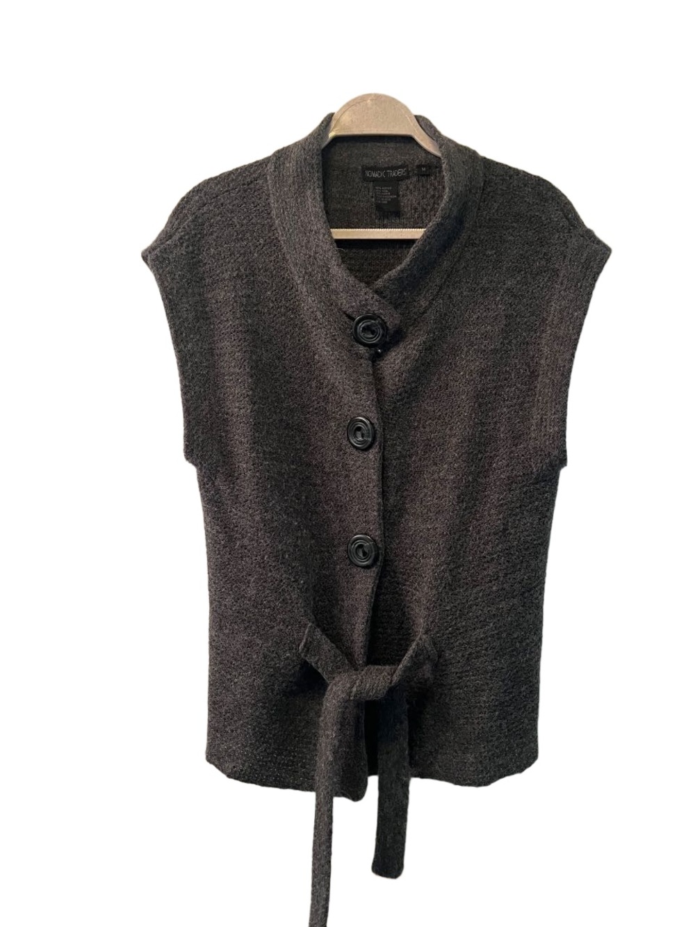 Nomadic Traders Charcoal Knit Vest with Buttons